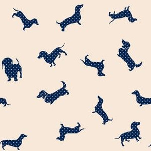 Spotty Doxies // Navy on Cream