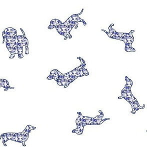 Floral Doxies // Blue and White