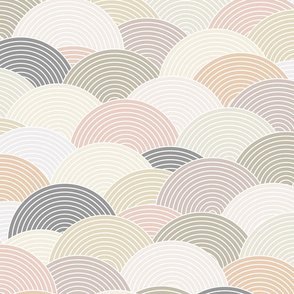 multicolor hills - irregular japanese waves - modern neutrals - japandi style