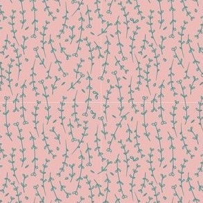 Pink Sprigs Floral Print