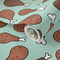 Turkey legs meat lovers snack food illustration pop art halloween thanksgiving print mint mini