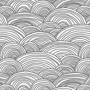 Noodle Doodle Hills // Black & White - Small Scale