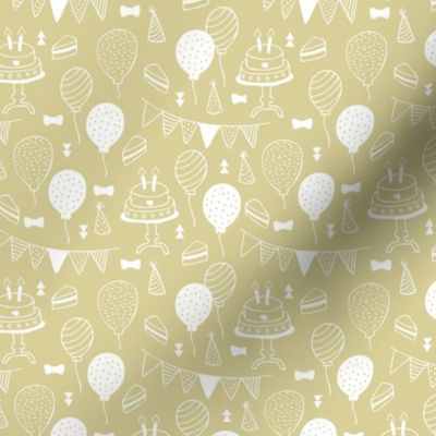 The minimalist boho birthday celebration party print garlands balloons and birthday cake design neutral spring lime yellow