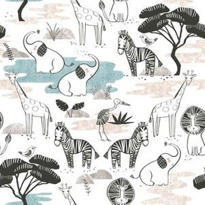 Serengeti Cute - Safari Animals - mini repeat