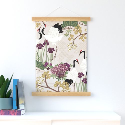 Japanese Garden Gold 24 inch Repeat Enlarged Birds