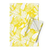 Tropical Jungle Fever - white on sunny yellow, medium/large