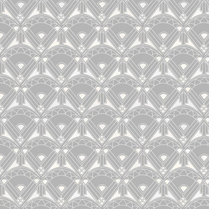 Linear Art Deco 3 White and Grey