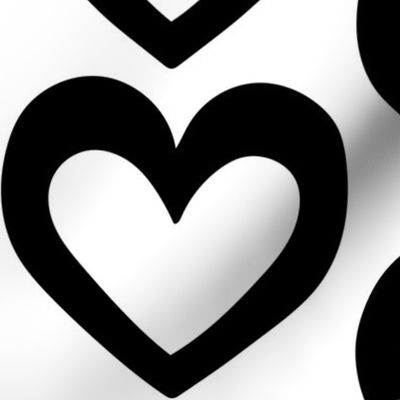 Black and white heart cut-out (extra large)