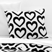 Black and white heart cut-out (extra large)