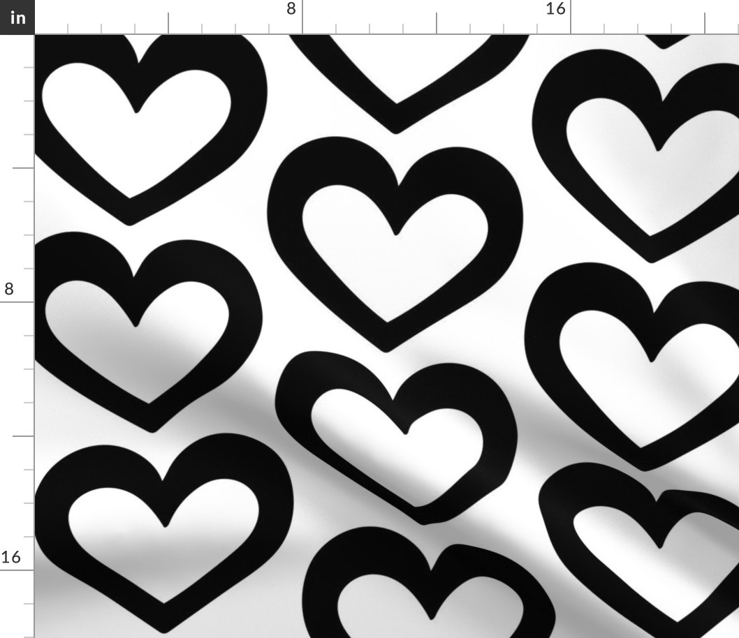 Black and white heart cut-out (extra large)