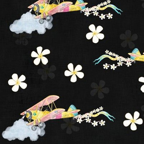 Hawaiian Airplanes (black) 12" medium