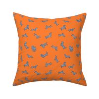 Cheetah Doxies // Navy on Orange 