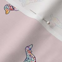 Rainbow Spotty Doxies // Soft Pink