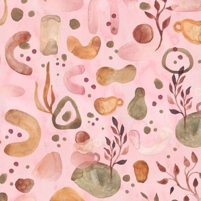 Soft shapes Watercolor Pink Medium scale