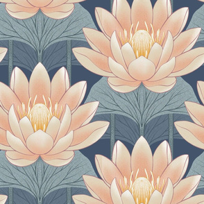 Waterlily Fabric, Wallpaper and Home Decor | Spoonflower