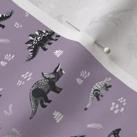 Small Herbivore Dinosaurs on Smoky Violet by Brittanylane