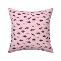 Small Herbivore Dinosaurs on Blush Pink by Brittanylane