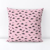 Small Herbivore Dinosaurs on Blush Pink by Brittanylane