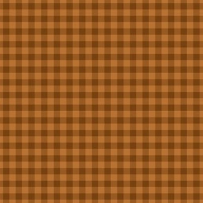 Small Gingham Pattern - Sepia and Copper