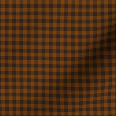 Small Gingham Pattern - Sepia and Dark Cocoa