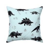 Jumbo Herbivore Dinosaurs on Whisper Blue by Brittanylane