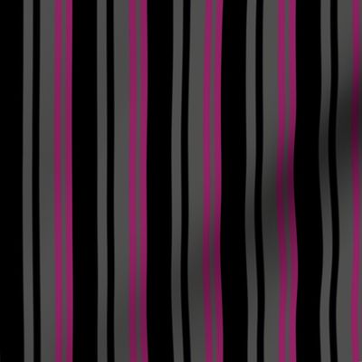 Halloween Stripes, Black Grey Magenta by Brittanylane