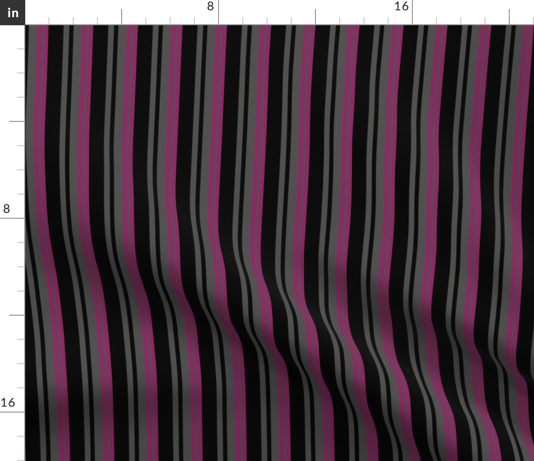 Halloween Stripes, Black Grey Magenta by Brittanylane