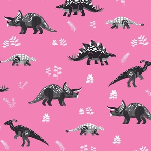 Jumbo Herbivore Dinosaurs on Bubblegum by Brittanylane