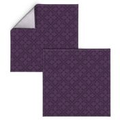 medieval-style geometric floral, aubergine