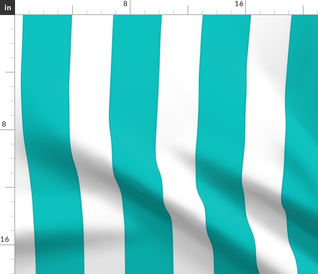 3" turquoise cabana stripe