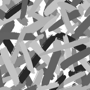 Painterly brush strokes in black and white