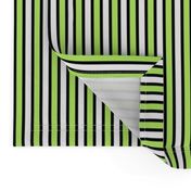 Black, White and Bright Stripes (#1) - Narrow Black Ribbons with Pretty Pale Green and White