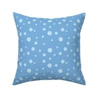 Pastel Blue Dots on Mid Tone Blue