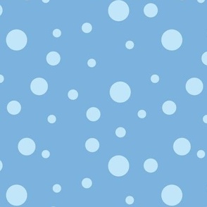 Pastel Blue Dots on Mid Tone Blue