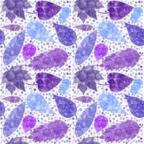Laubblätter Leaves Purple Watercolors 