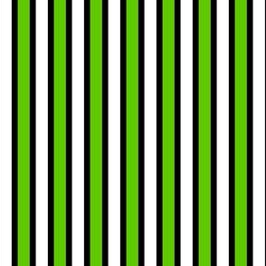 Black, White and Bright Stripes (#2) - Narrow Black Ribbons with Lime Juice and White