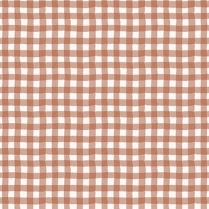 wonky gingham dark blush - small