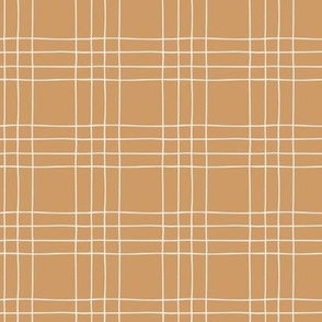 wonky striped plaid in ochre