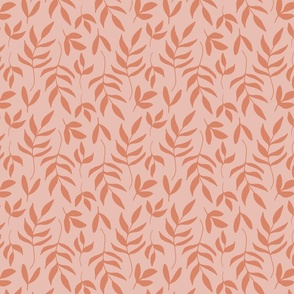 Wildflower forest leaves in pink tones