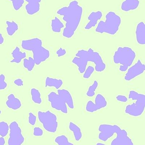 Neon panther pop art retro style animal print leopard skin design in bright lilac purple mint green LARGE