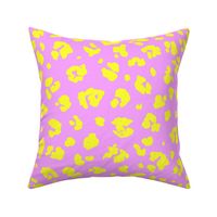 Neon panther pop art retro style animal print leopard skin design in bright bubblegum pink yellow LARGE