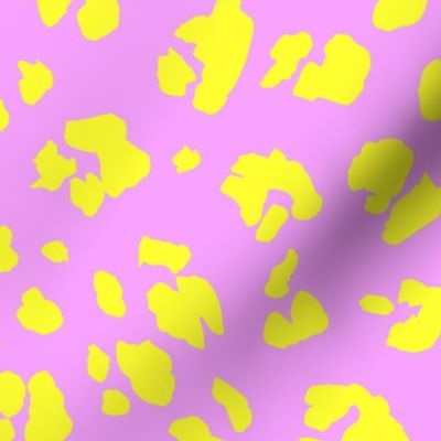 Neon panther pop art retro style animal print leopard skin design in bright bubblegum pink yellow LARGE