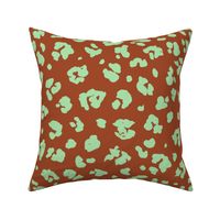 Neon panther pop art retro style animal print leopard skin design in lime green on red brick LARGE