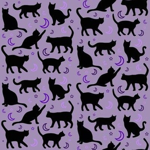 Moonlight Cats Purple
