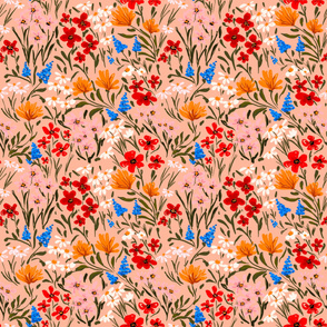 Colourful wildflowers pattern 