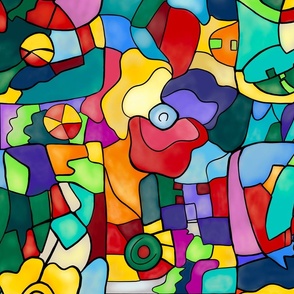Lively Stained Glass - large scale