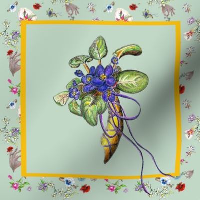 Dainty delights hand drawn violet bouquet