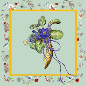 Dainty delights hand drawn violet bouquet
