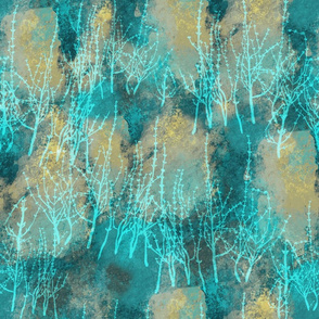 Pleschiplant gold turquoise - painterly lakeside scenery with wild grass