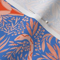 Celebrate your Uterus (floral snakes) blue orange